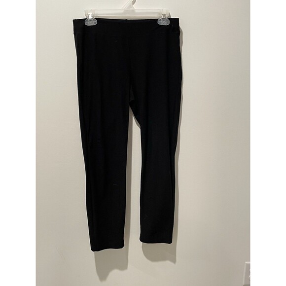 Eileen Fisher Washable Black Stretch Crepe Slim‎ Pant S Viscose Blend Pull On - Picture 1 of 4